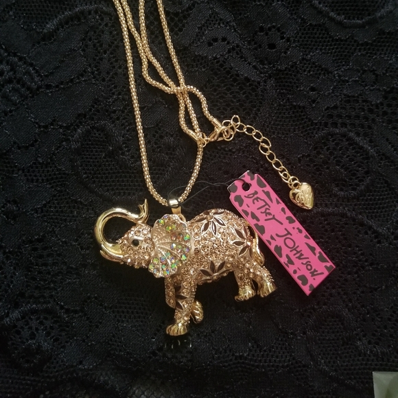 Betsey Johnson Jewelry - Betsey Johnson Lucky Elephant Necklace